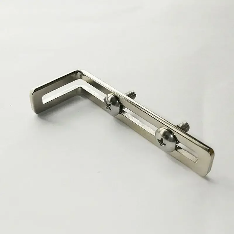 Nickel Plated 90 Degree L-Shaped Corner Bracket, Adjustable Angle Iron Connector, Heavy Duty Shelf Support Hardware