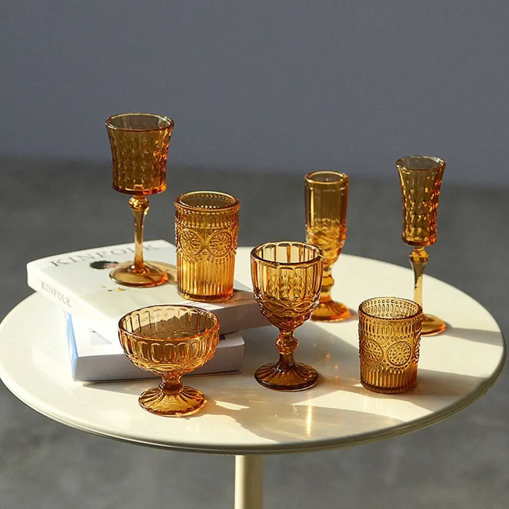 7PCS 1/6 Scale Miniature Wine Glass Multicolor Dollhouse Water Cup Creative Doll Kitchenware for Dollhouse