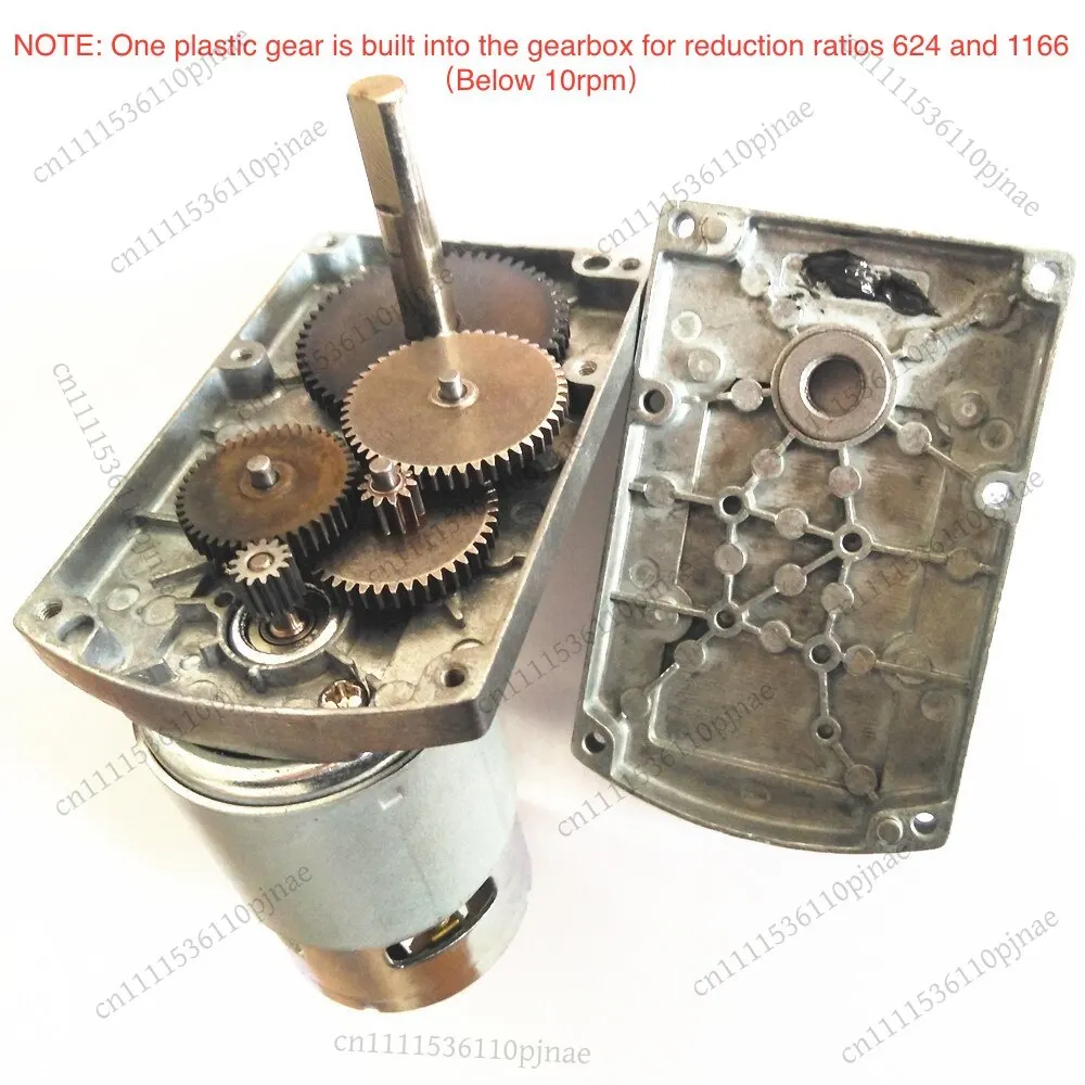 High Torque Square DC Gear Reducer Motor TT-775 6V 12V 24V Double Hollow Shaft CW CCW DIY Engineering Accessories