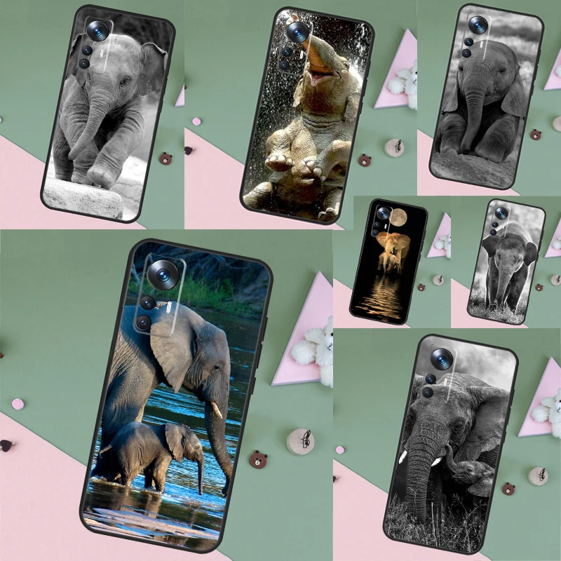 Baby Elephant Moon For Xiaomi 13 Ultra 12T 11T Pro 12 Lite 12X Case For POCO X5 X3 F5 Pro M6 M5s F4 X4 GT F3