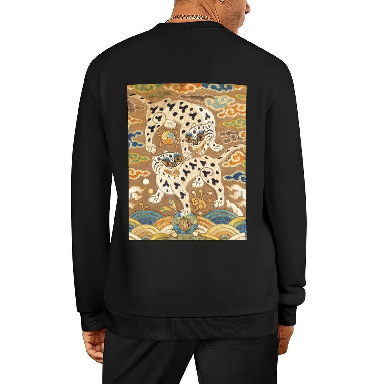

Two Tigers: A Joseon Dynasty (Korean) Upper Military Rank Badge Pullover male clothes aesthetic clothing sweatshirts