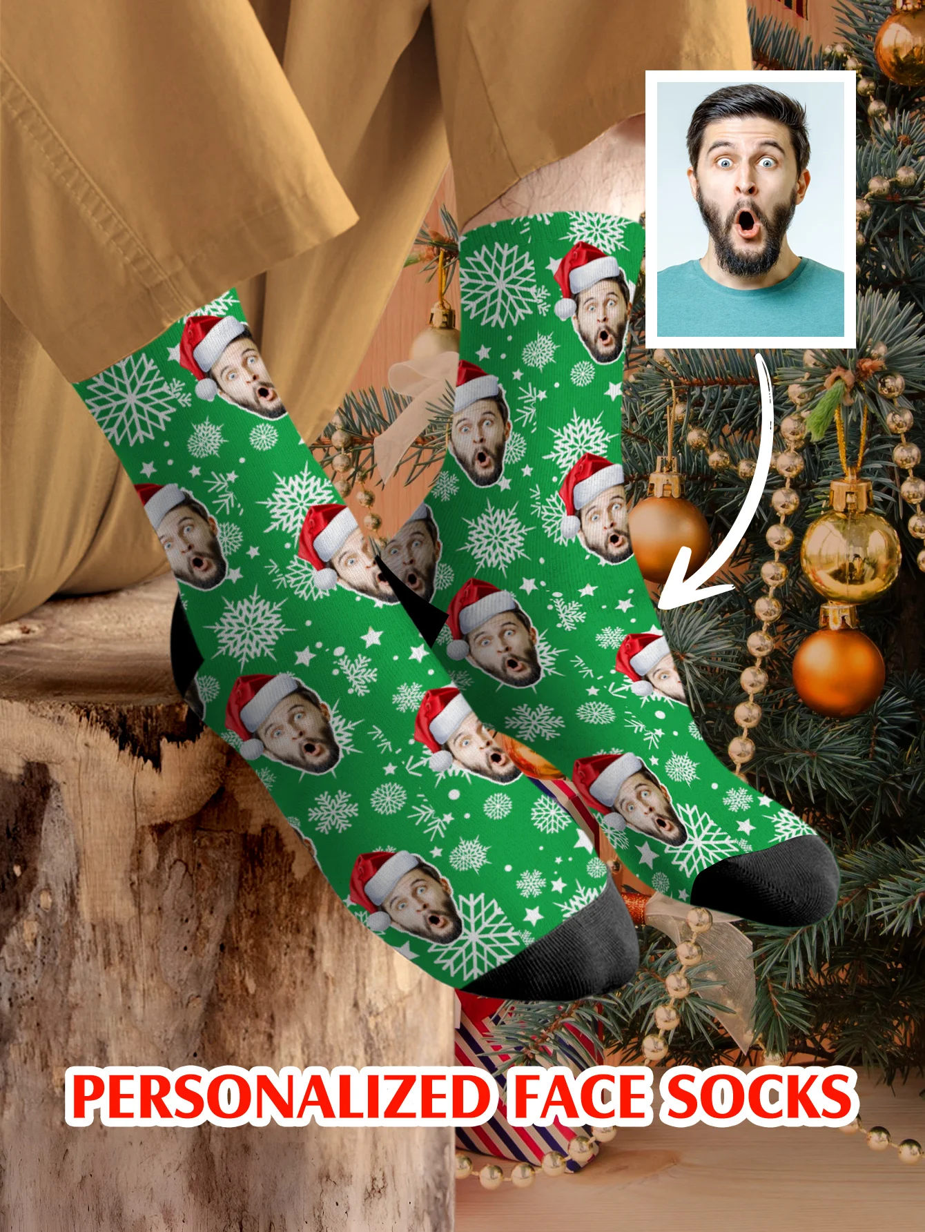 مخصص عيد الميلاد الوجه الجوارب مخصص مطبوعة شخصية مضحك الوجه الجوارب هدية لأمي أبي صديقة صديقها لها له