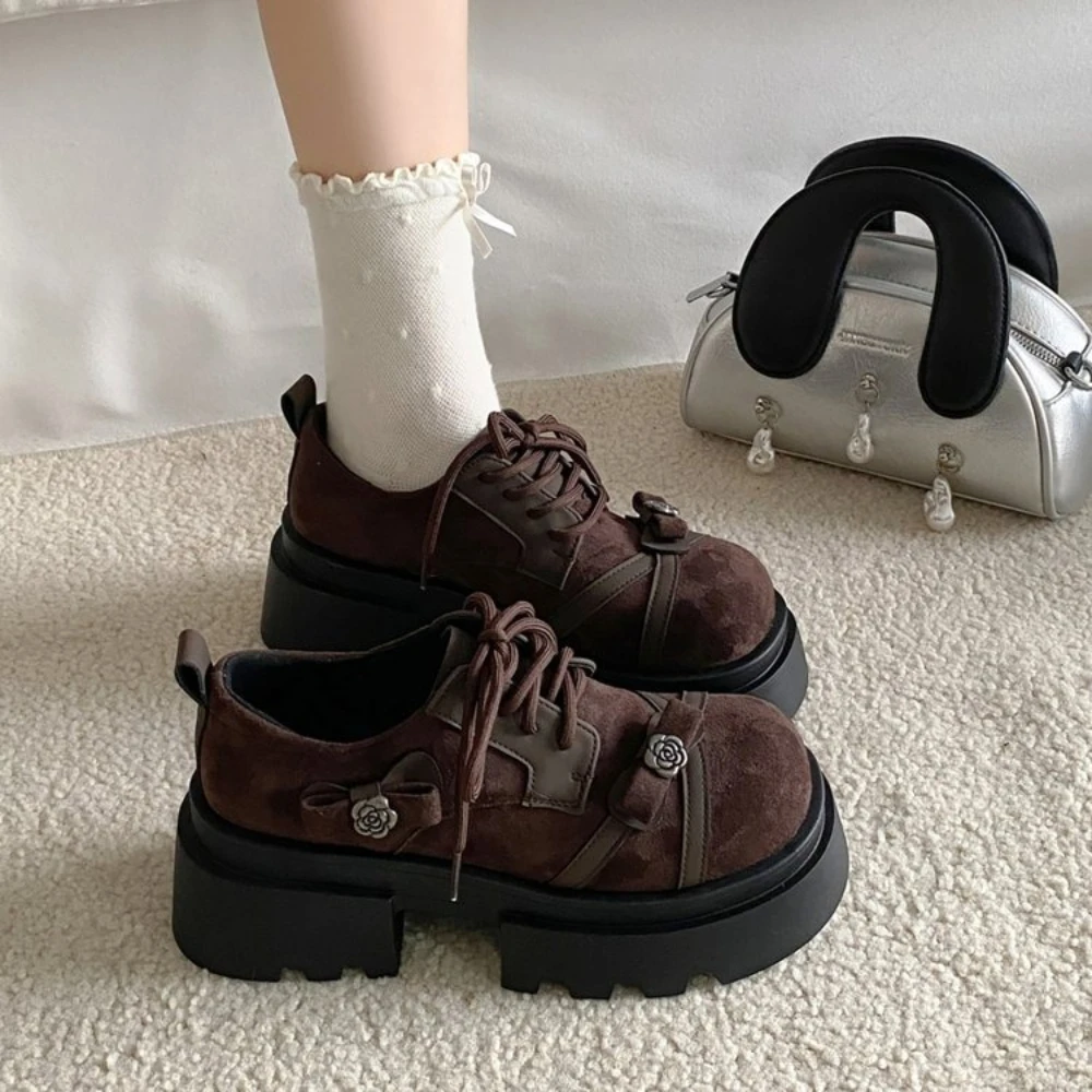 Women Y2K Trendy Rose Buckle Strappy Platform Shoes Chunky Sole Fashion Cool Shoes for Festival Shopping Date Party