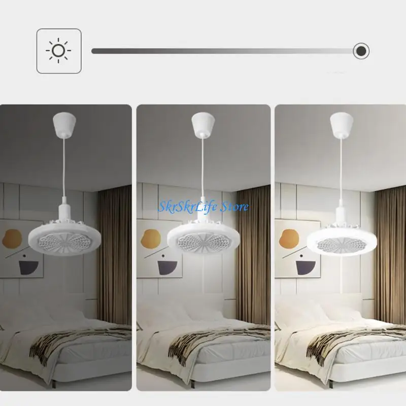 

E65E 9 Inch Modern Indoor Ceiling Fan Cool White Color Lamp with Remote Control,Adjustable Fan Speed,for Home Office