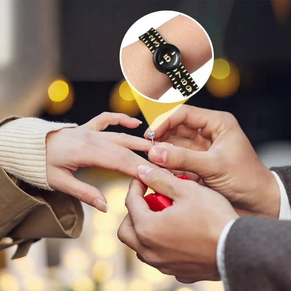 Ring Sizer Ferramenta de Medição com Lupa, Ring Ruler Excurate Size Identification, Ring Resizing Solution