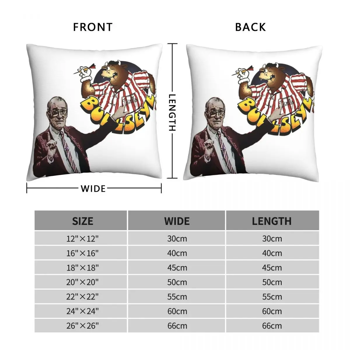 Jim Bowen. Bullseye TV Show Square Pillowcase Polyester Linen Velvet Creative Zip Decor Sofa Seater Cushion Case