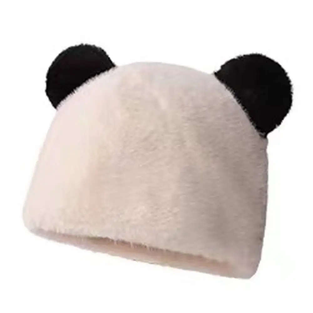 

Cute Little Bear Ears Plush Hat Imitation Mink Fleece Thick Beanie Cap Breathable Ear Protection Bear Hat Outdoor