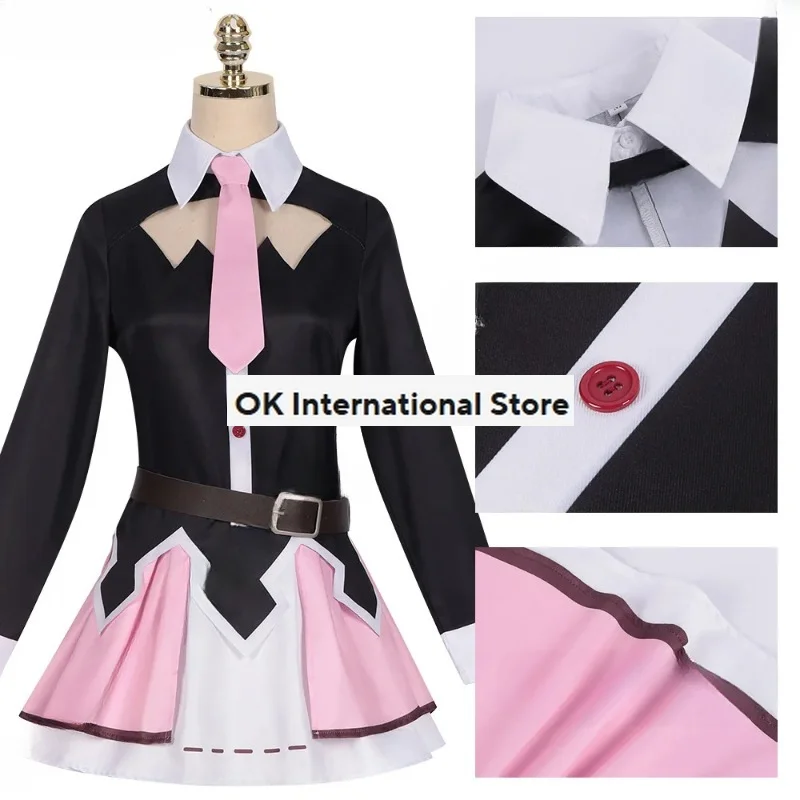 Anime God’s Blessing on This Wonderful World New Character Yunyun Cosplay Costume Top Dress Bow Tie Headwear Belt Stocking Set