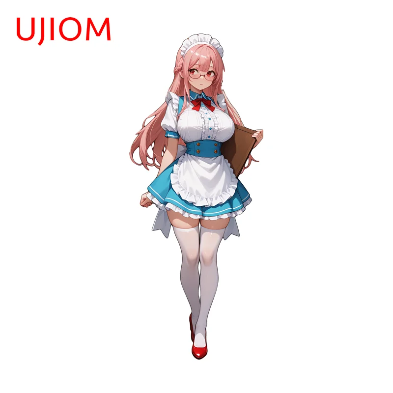 UJIOM Yanagi Seductive Maid Uniform Big Boobs Wall Sticker Trendy Funny Sunscreen Vinyl Decal Adhesive Refrigerator Decor
