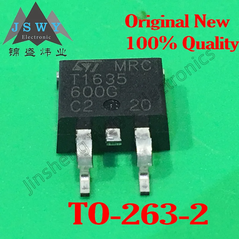 T1635-600G Triac Chip, IC SMT TO-263, Garantia de Qualidade Autêntico, Frete Grátis, 1-100Pcs