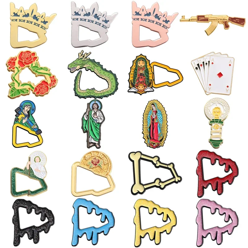 

Creative Virgin Mary Metal Decoration Hat Pins Retro Brooches Mexican Enamel Painted Pin Clothing Accessories