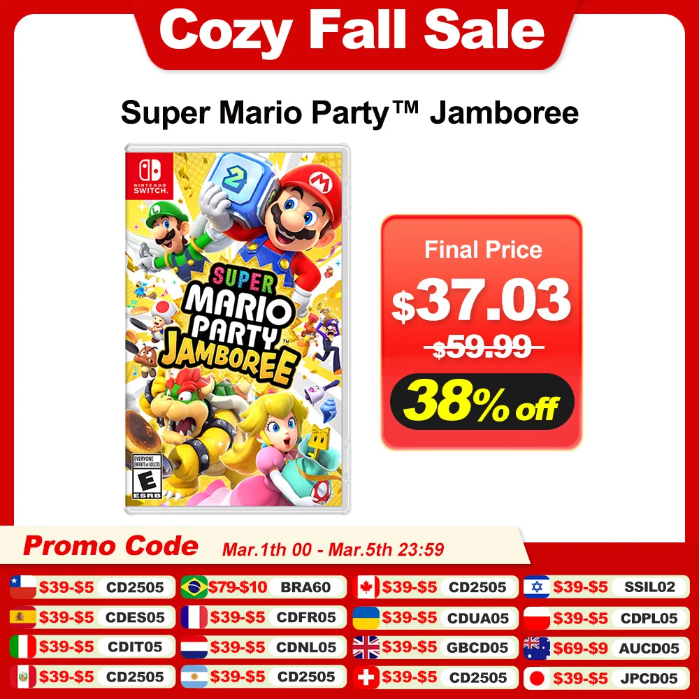 Super Mario Party Jamboree Nintendo Switch Game 100% New Physical Game Card Party Genre Board Game for Nintendo Switch OLED