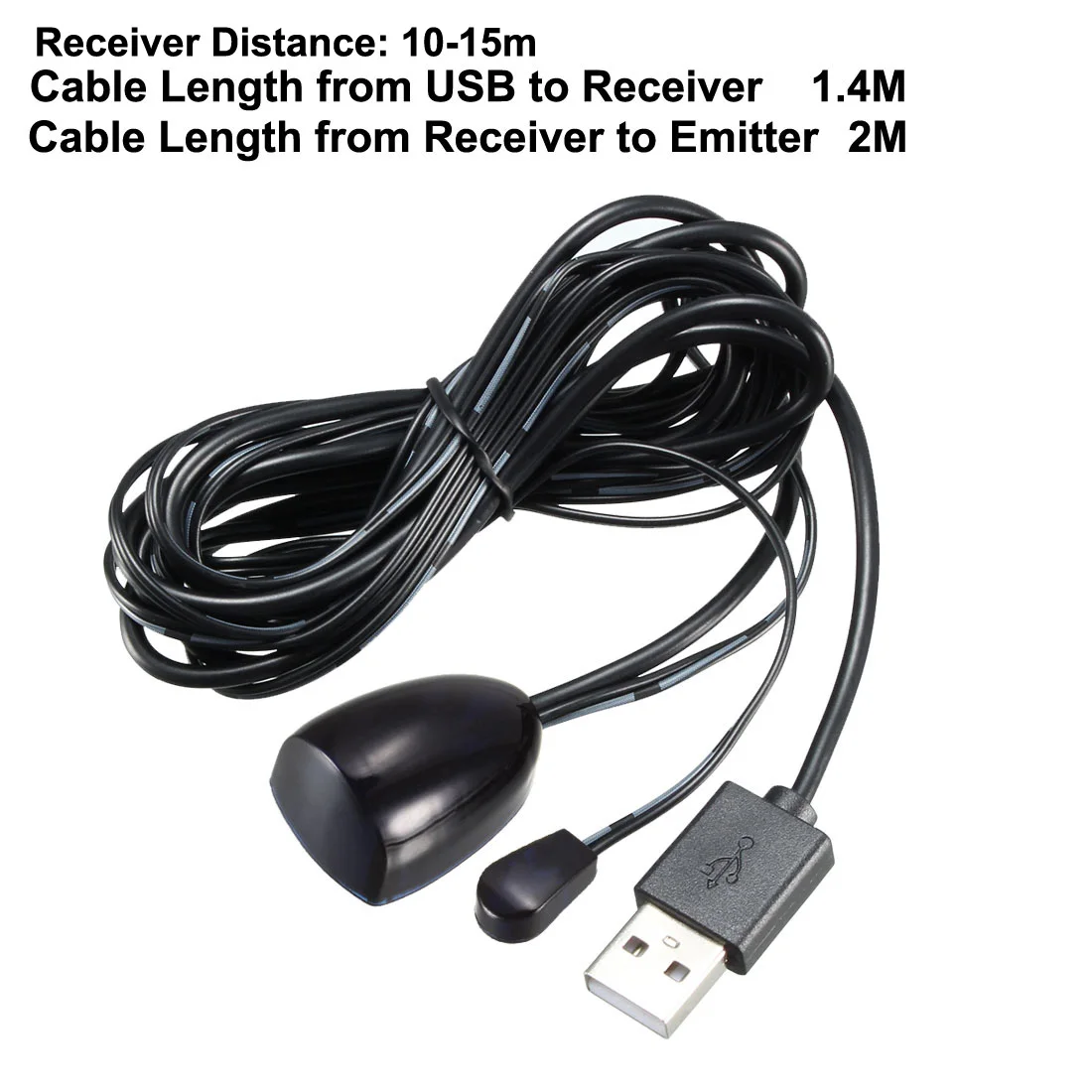 Uxcell Infrared Remote Extender Cable Receiver Emitter Repeater System USB Wire Adapter