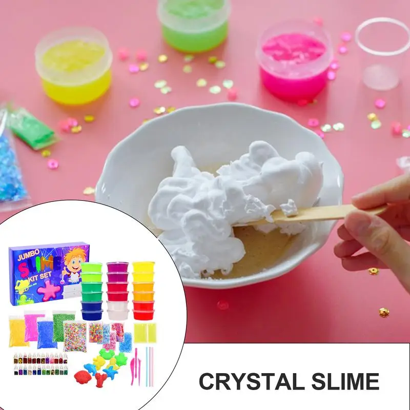 

Crystal Mud Kit Elastic Jelly Clay Toy Crunchy Bubble Cotton Mud Stretchy Kids Toys Clay Toy Kit Soft Crystal Mud Toy For