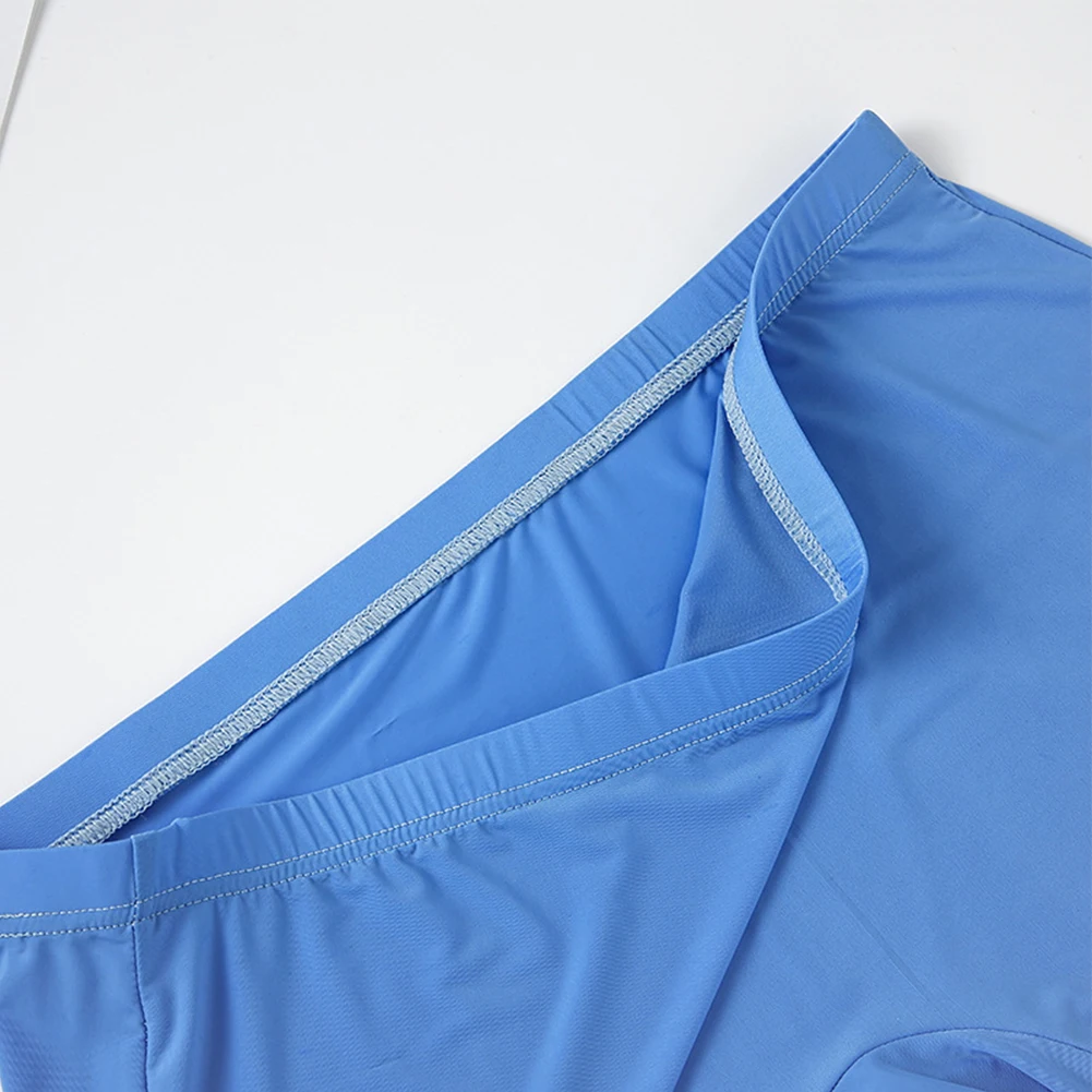 شورت بوكسر من الحرير الجليدي للرجال ، سراويل داخلية بوكسر طويلة الساق ، حقيبة ملابس داخلية ، سروال سباحة رجالي ، سراويل داخلية للأولاد