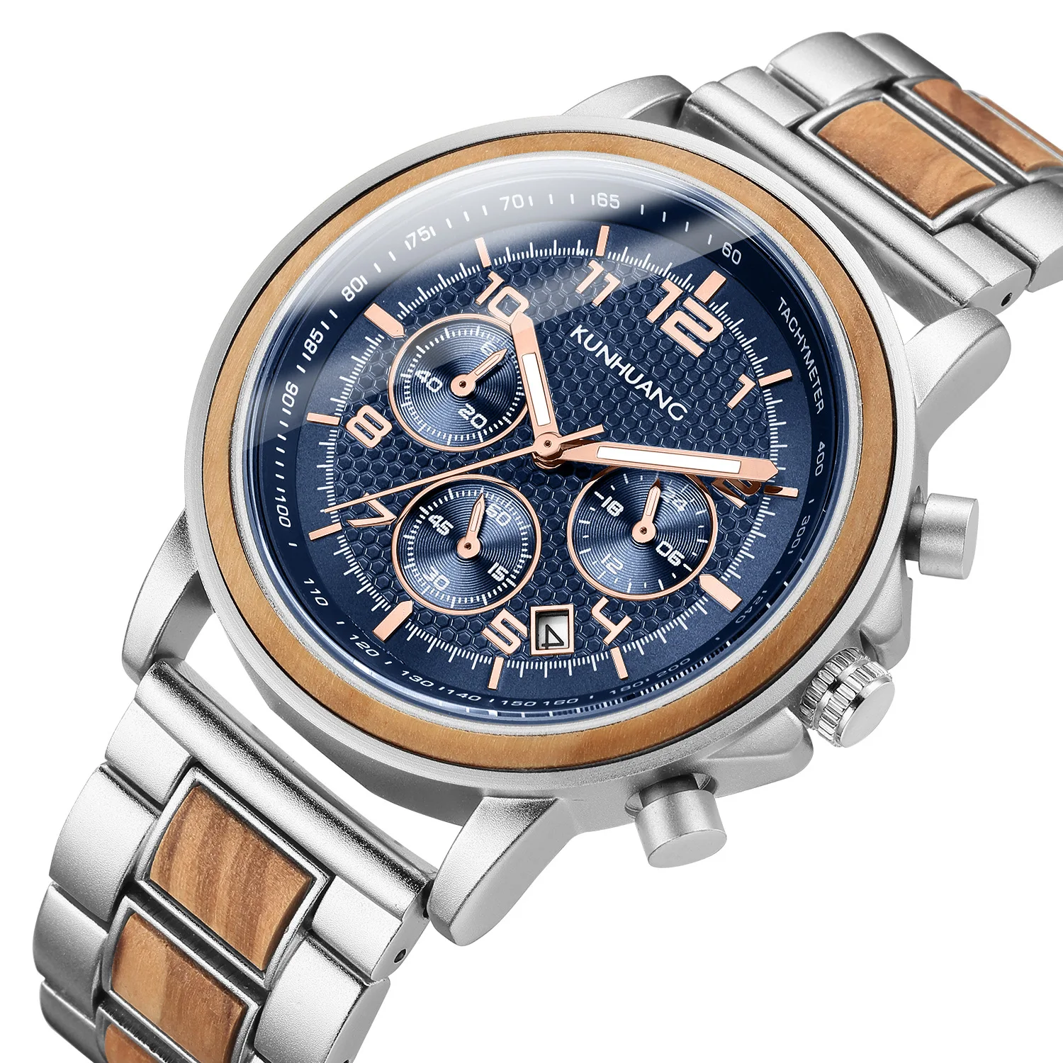New Men's Watch Alloy Interwood Waterproof Fashion Watch Hot Selling Gift Watch