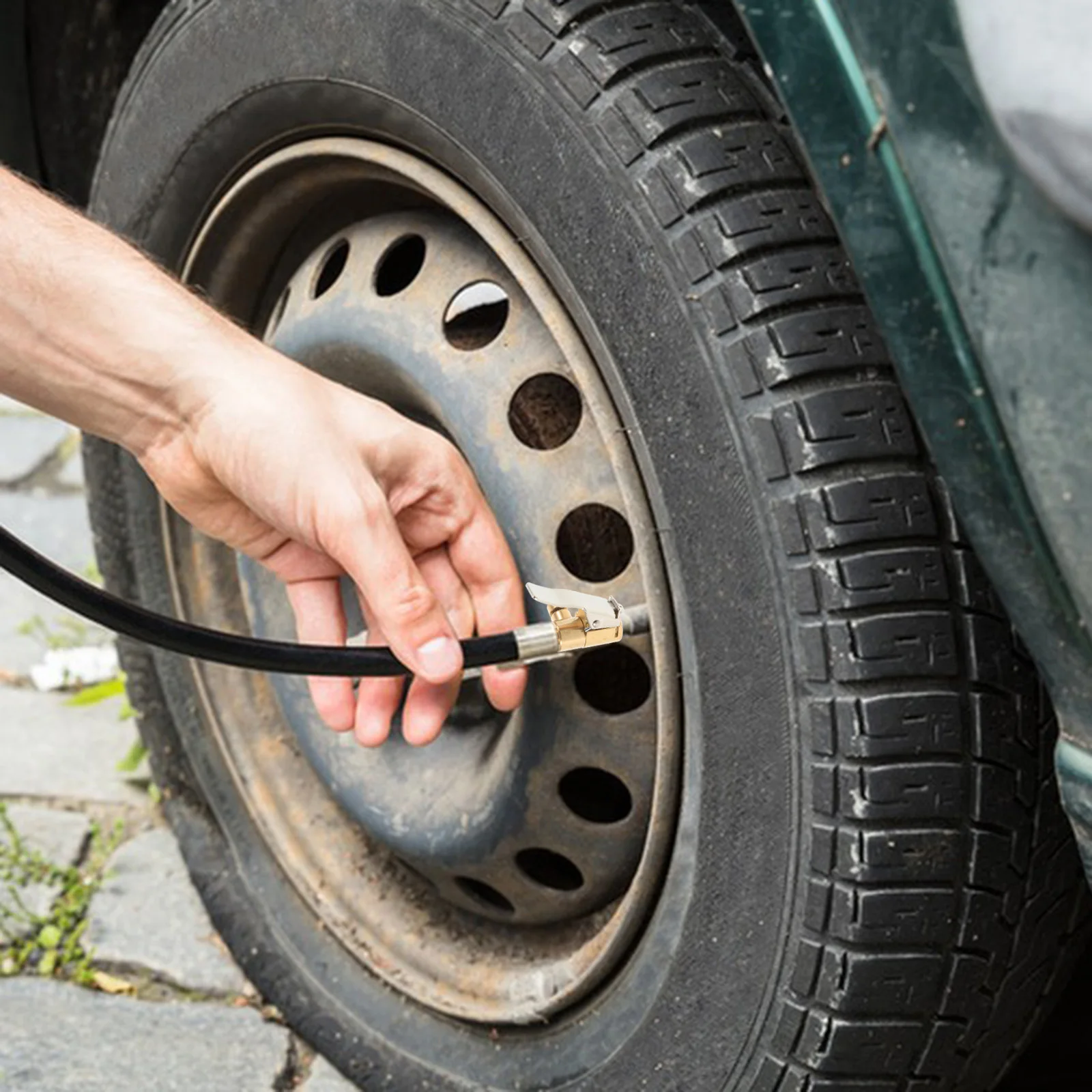 

Heavy Duty Brass Air Chuck Adapter No Leakage Locking Connector For Vehicle Tire Inflator Pump With Clip Pump Adapter For