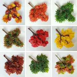 12pcs/set Ginkgo Leaf Artificial Banyan Leaf Leaves Plastic Fake Branches Green Plant Leaves Mango Ginkgo Leaf Banyan Tree