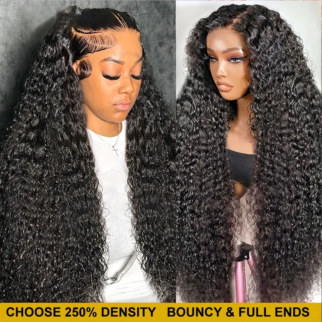 

Brazilian Virgin Human Hair Water Wave Lace Front Wig - 250% Density,5x4 Pre-Plucked Lace, Bleached Knots, Natural Hairline & Co