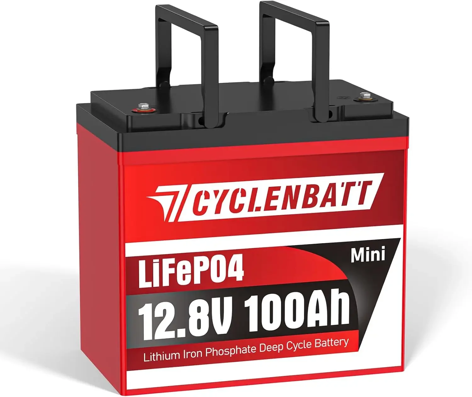 12V 100Ah Mini LiFePO4 Lithium Battery, Low-Temp Protection 12V 100Ah Lithium Battery Built in 100A Smart BMS, Up to 15000 Deep