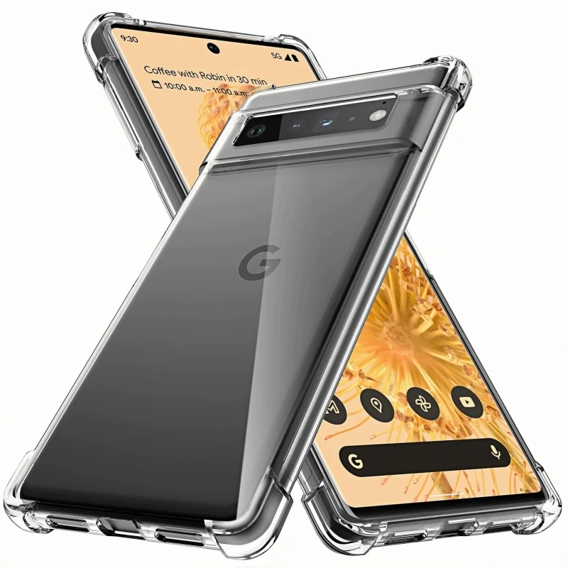 1.5MM Thick Air-Bag Clear Phone Case For Google Pixel 8A 8 Pro 6A 7A 6 7 Pro 5G Shockproof Cover Fundas