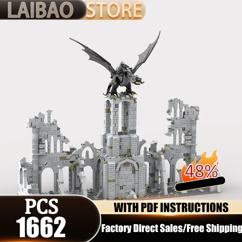 

Ring Movie Model Moc Building Blocks A giant beast in the ruins Technology Bricks Christmas Assembly DIY Toy Constructrion Gifts