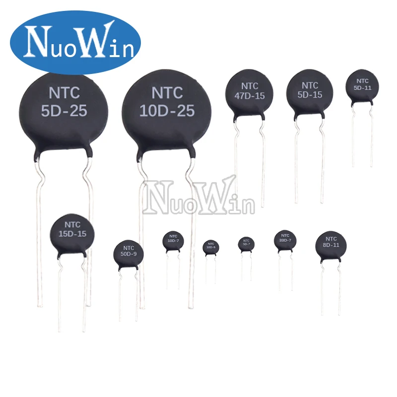 

10pcs Thermal Resistor NTC 3D-9 5D-9 5D-11 5D-15 8D-11 8D-20 10D-7 10D-9 10D-11 10D-13 10D-15 10D-20 20D-20 33D-7 47D-15 50D-9