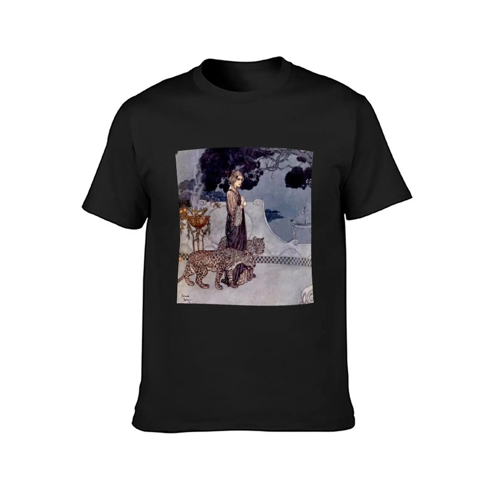 “Circe With Leopards” by Edmund Dulac T-Shirt plus sizes sublime heavy weight t shirts for men