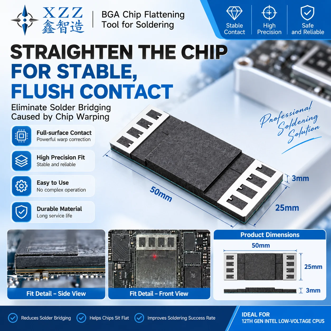 XZZ BGA Chip Straightening Correction Tool for Phone Repair Precise Correction Alignment of Bent Chips for Solder Joints Tool