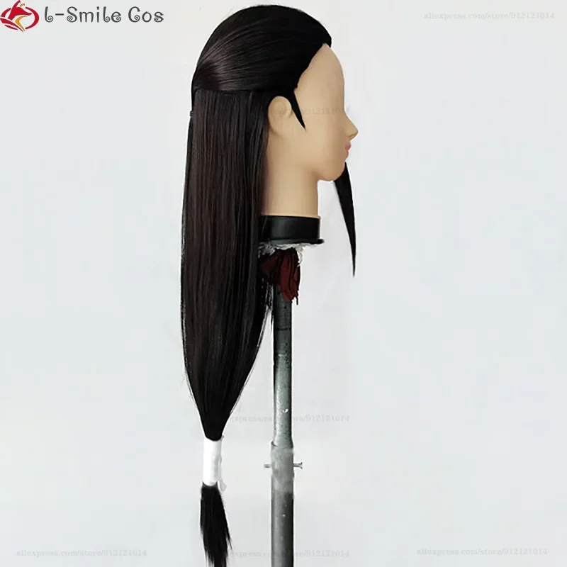 Anime Paripi Koumei Shokatsu Komei Tsukimi Eiko Cosplay Wig Long Black Hair Beard Heat Resistant Halloween Party Wigs + Wig Cap