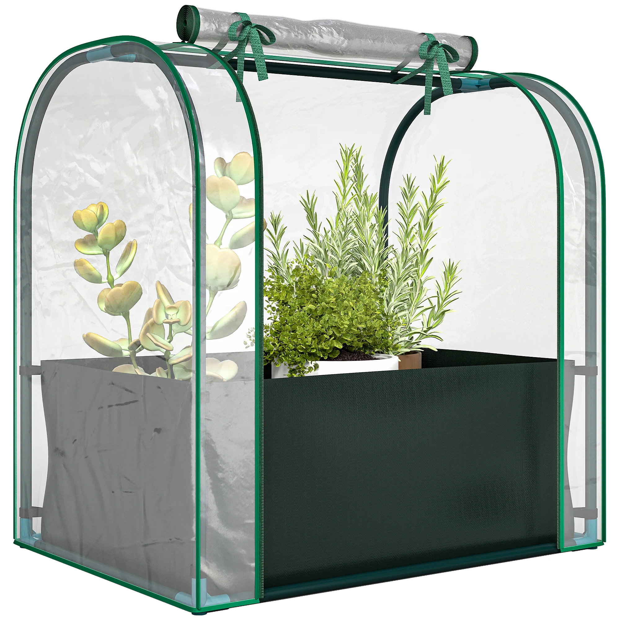 Outsunny Mini Invernadero con Bolsa para Plantar 68x50x70 cm para Jardín Verde