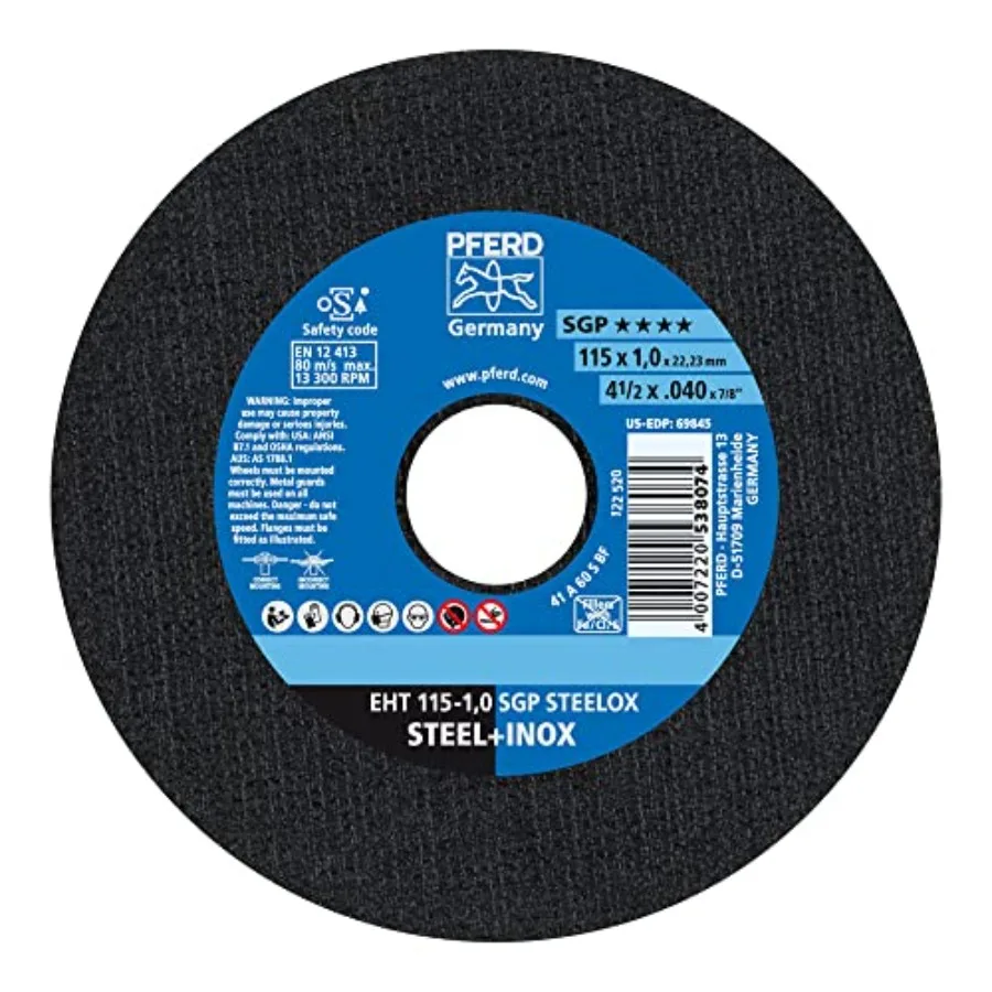 

Отрезной круг STEELOX SGP 4-1/2 дюйма, тип 1, из оксида алюминия, с хвостовиком 7/8, толщина 0.040, 13300 об/мин, высокопроизводительный диск для резки металла