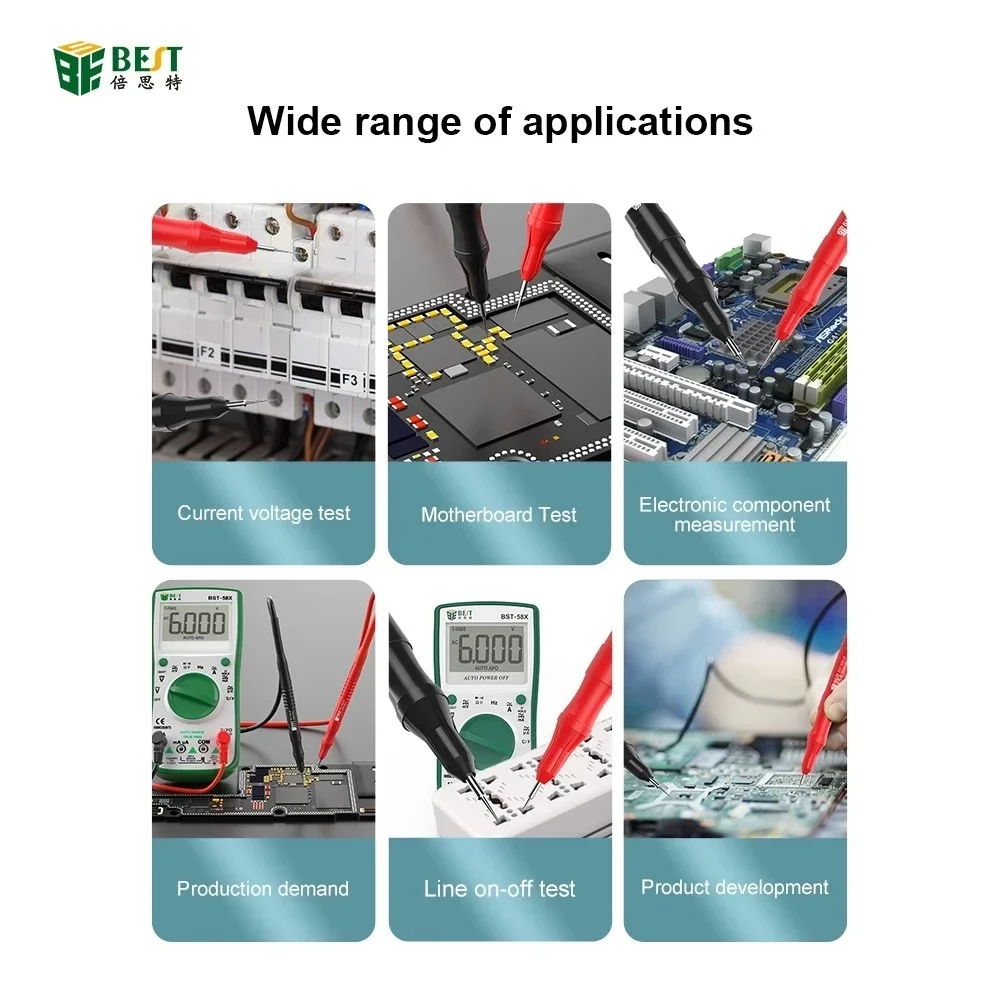 020JP 2000V 20A  Multimeter Superconducting Fine-Pointed Meter Multimeter Pen Line Extra-Sharp Steel Needle Anti-Scalding Wire