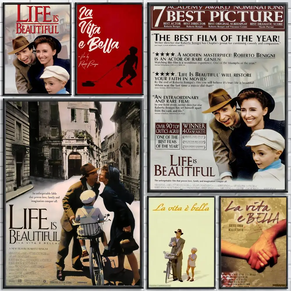 Film L-La vita e b-bella Painting Calligraphy Stylish Canvas Poster Wall Art for Bedroom Living Room Study Home Decor Gift