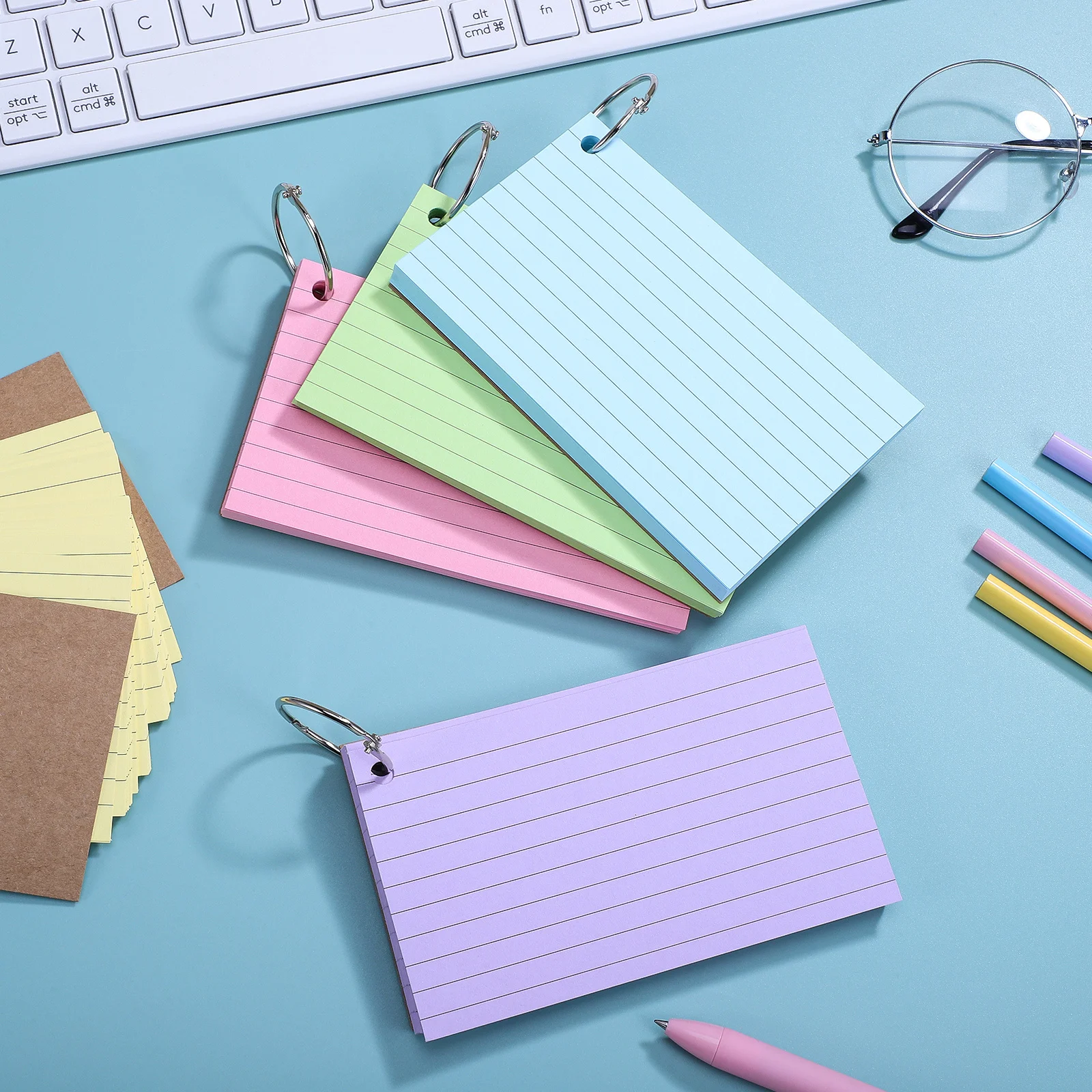 500 pcs Index Lined Colorful Flash For Studying Note Pads Portable Notepads Small Notebook Office Supplies Study Cards School