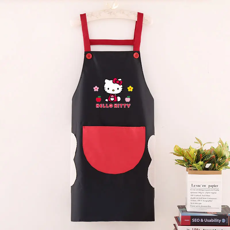 Kawaii Hello Kitty Sanrio Aprons Anime Cartoon Cute Kitchen Waterproof Printed Stain Protection Protective Clothes Toys Girl