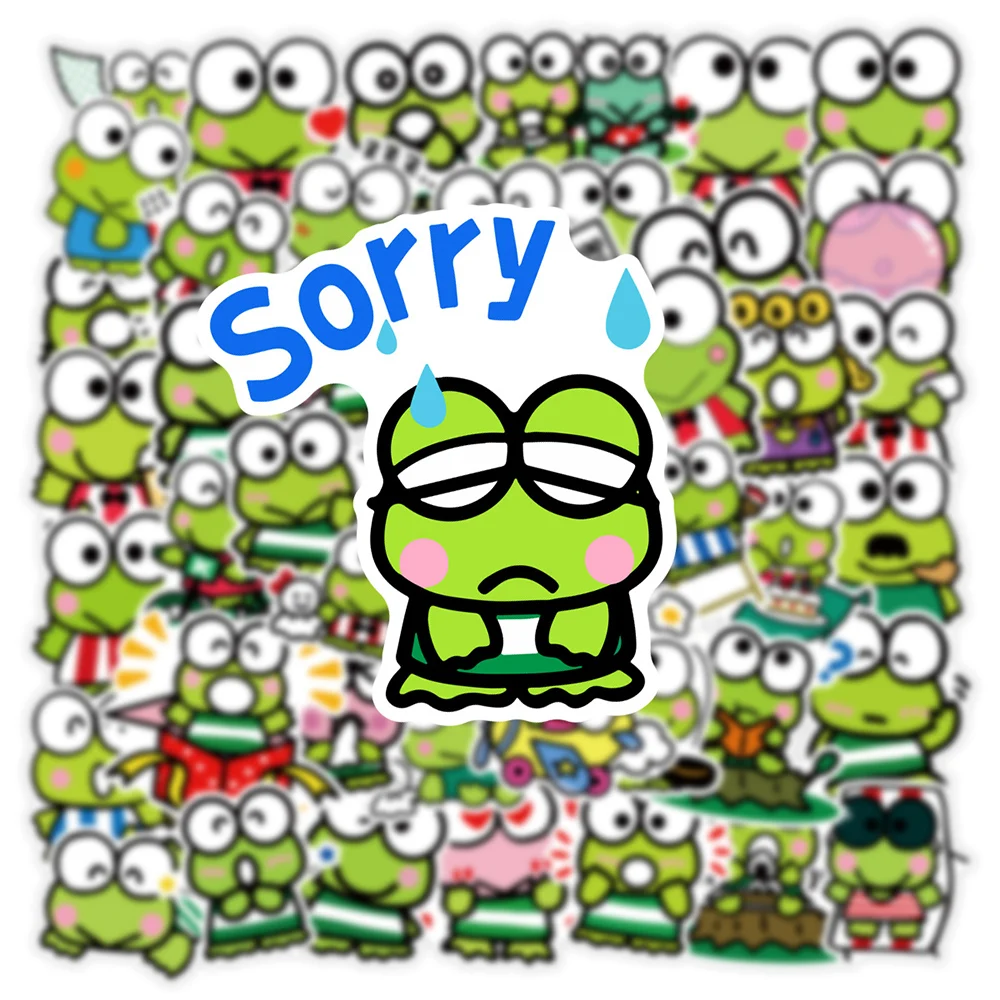 10/30/50pcs Cute Sanrio Cartoon Kero Kero Keroppi Stickers Frog Decals Scrapbook Fridge Laptop Phone Decoration Sticker Kids Toy