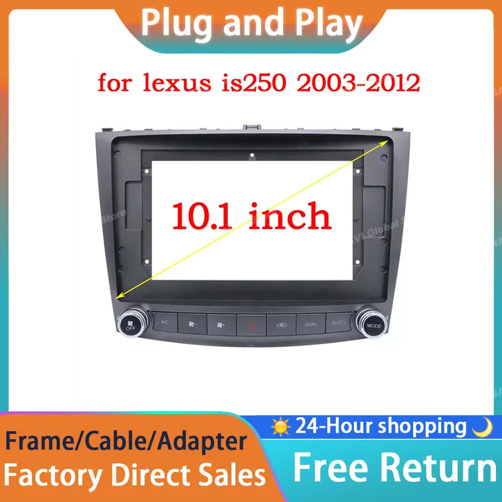 RSNAVI front plastic frame housing for lexus is250 2003-2012 car radio front plastic frame with full set cables plugs canbus box