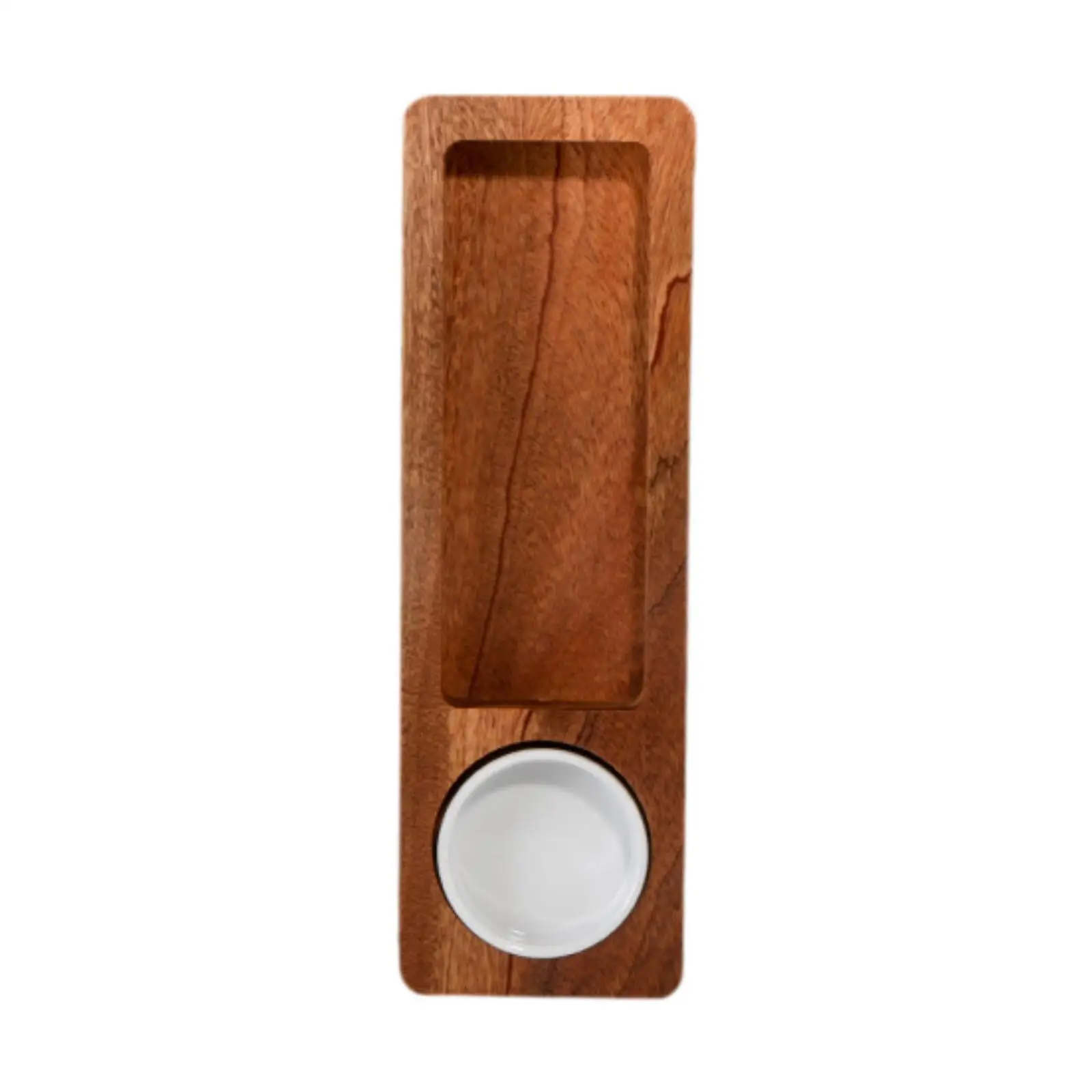 Cheese Board with Round Dip Bowl Stable Decor Rectangular Acacia Wood Appetizer Plate for Sandwich Sauce Snacks Cheese Nibbles