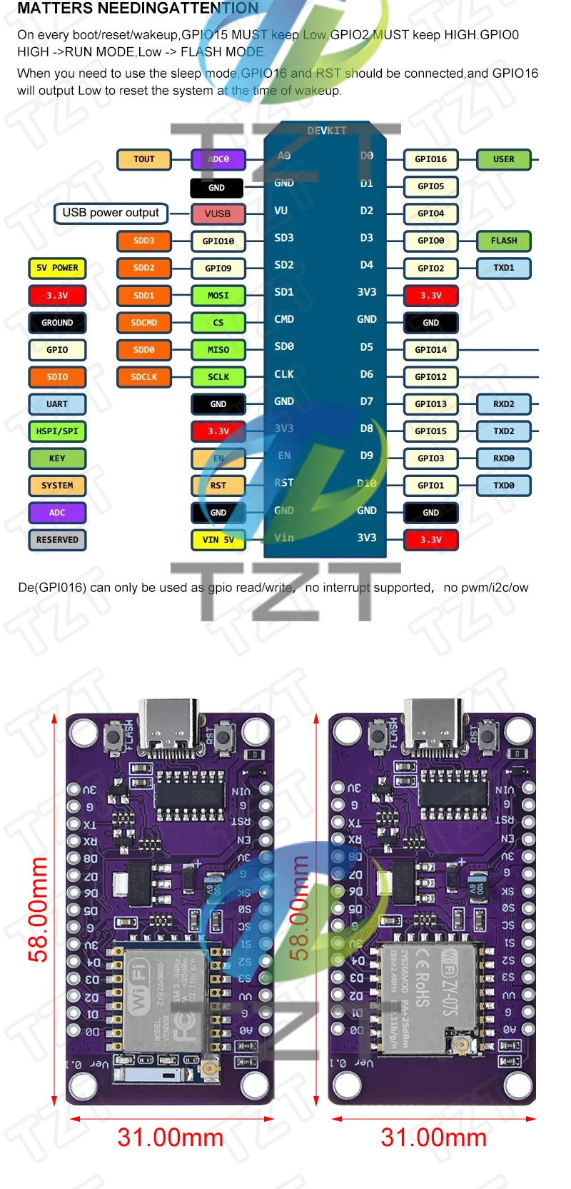 1/3 Stück Typ-C USB Nodemcu Lua ESP8266 Entwicklungsboard Serielles Drahtloses WIFI CH340 ESP-07/07S Modul für Arduino – Detail 3