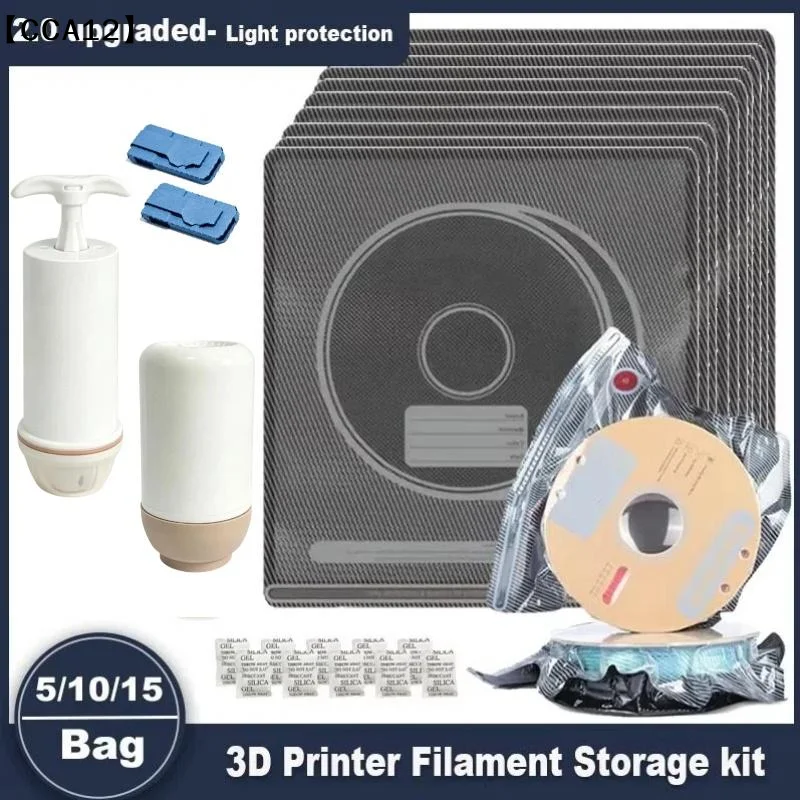 1 Set Black Filament Storage Bag 3D Filament Bag PLA ABS PETG Vacuum Bag Dryer Humidity Resistant Sealing Bags Keep Filament Dry