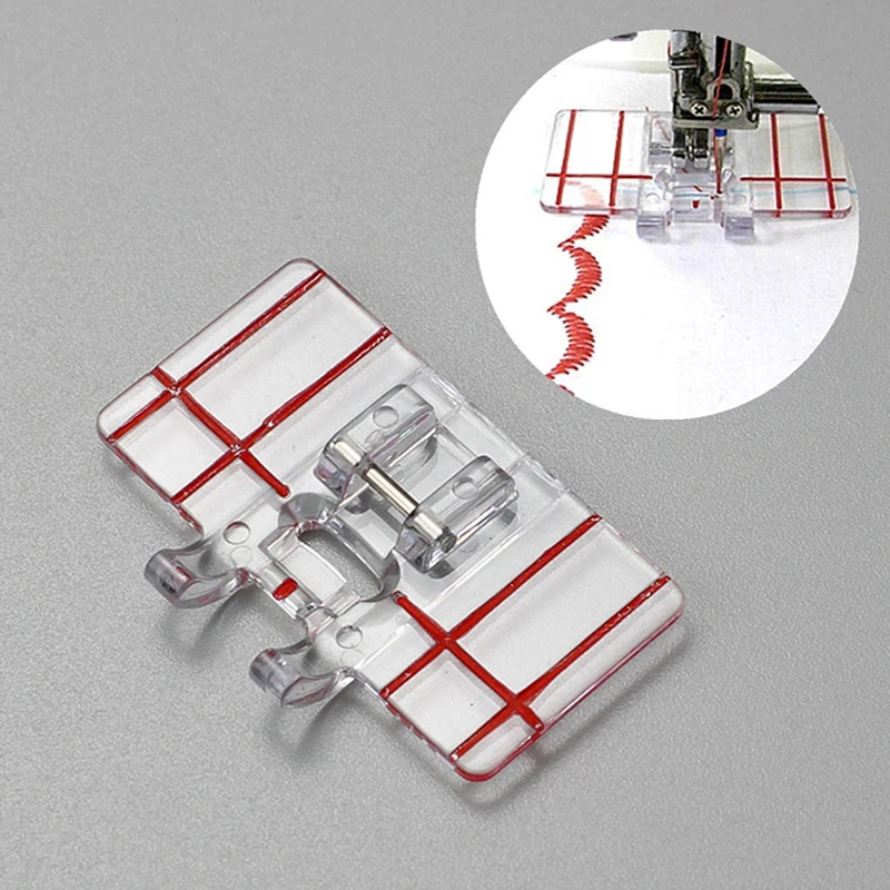 1pcs Plastic Clear Parallel Stitch Tool Foot Presser Border Guide Foot Domestic Sewing Machine Accessories