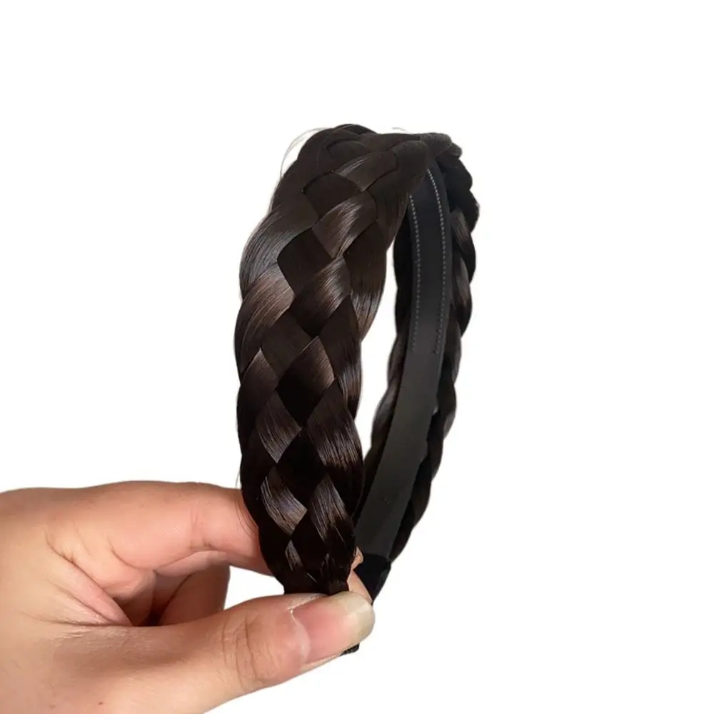Braid Non-slip Wash Face Headband For Women For Girl Wig Headband Female Hairbands Wide Hair Hoop Korean Style Headwear