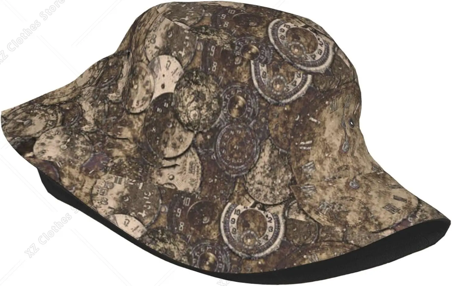 Steampunk Bucket Hat for Women Funny Sun Hat Clocks Fisherman Hat for Men Outdoor