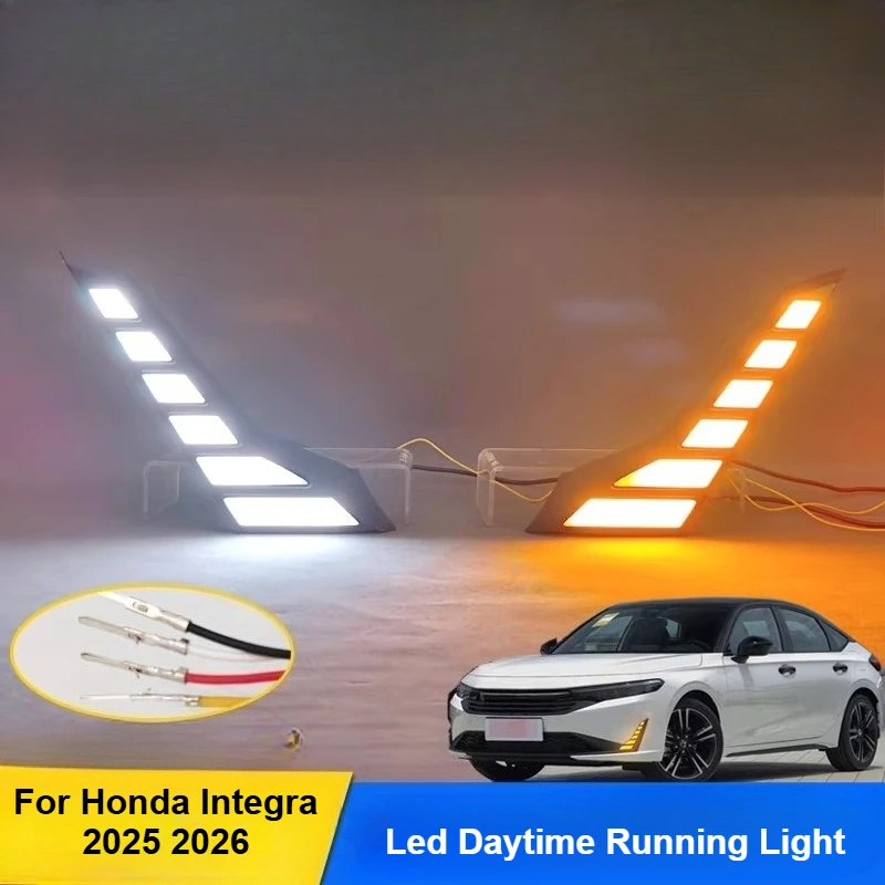 DRL For Honda Integra 2025 2026 Car Led Daytime Running Light Front Fog Lamp Modification Flowing Turn Signal Light Accessories