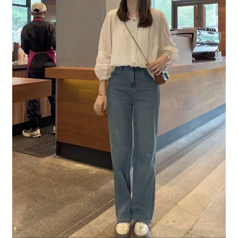 2023 New Autumn Fashion High Grade Small Shirt Top Temperament Casual Women's Lantern Sleeve Lace Lace Long Sleeve Shirt