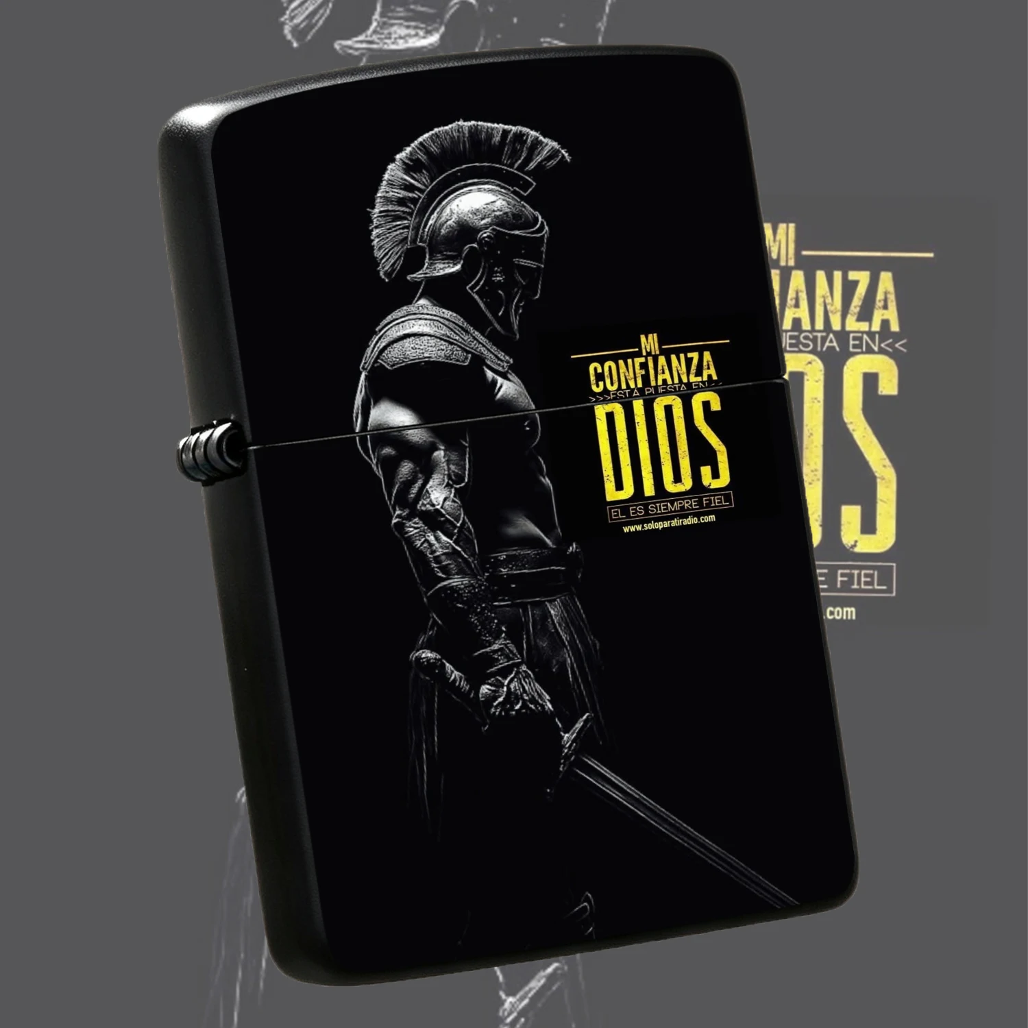 My Confidence In God Themed Lighter Spartan Pattern Portable Lighter For Daily Outdoor Multi-Scene Use Stylish Decorative Practical Accessory Ideal Gift For Faith Believers Daily Carry Use For Camping Candle Lighting A Humorous And Interest