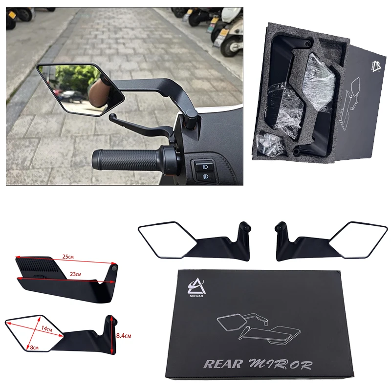 

Большое зеркало с крыльями, зеркало 10 мм/8 мм, зеркало заднего вида для мотоцикла, универсальные аксессуары для мотоцикла, украшение со змеиным узором