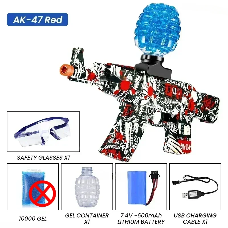 Ak47 armas de água das crianças splash bola hidrogel grânulo arma elétrica brinquedo é o melhor presente para crianças piscina brinquedos água gel arma