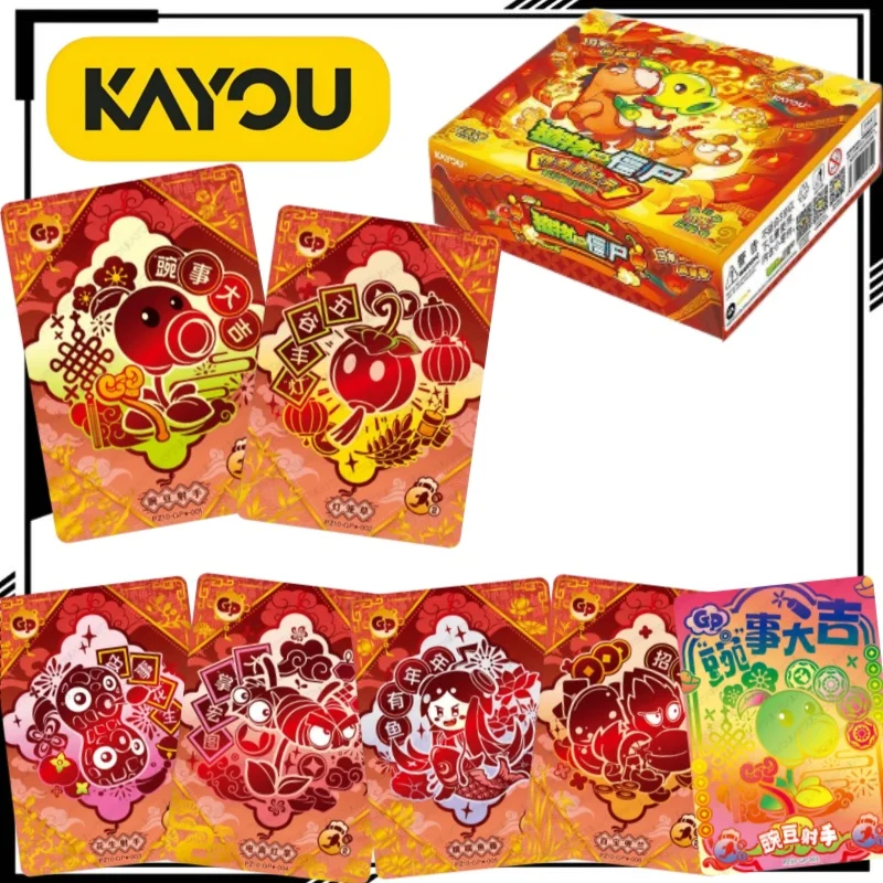 KAYOU Oficial, Plantas vs. Zombis, Serie de Aventuras en el Tiempo, 10 Tarjetas Coleccionables de Peashooter, Mercancía de Anime